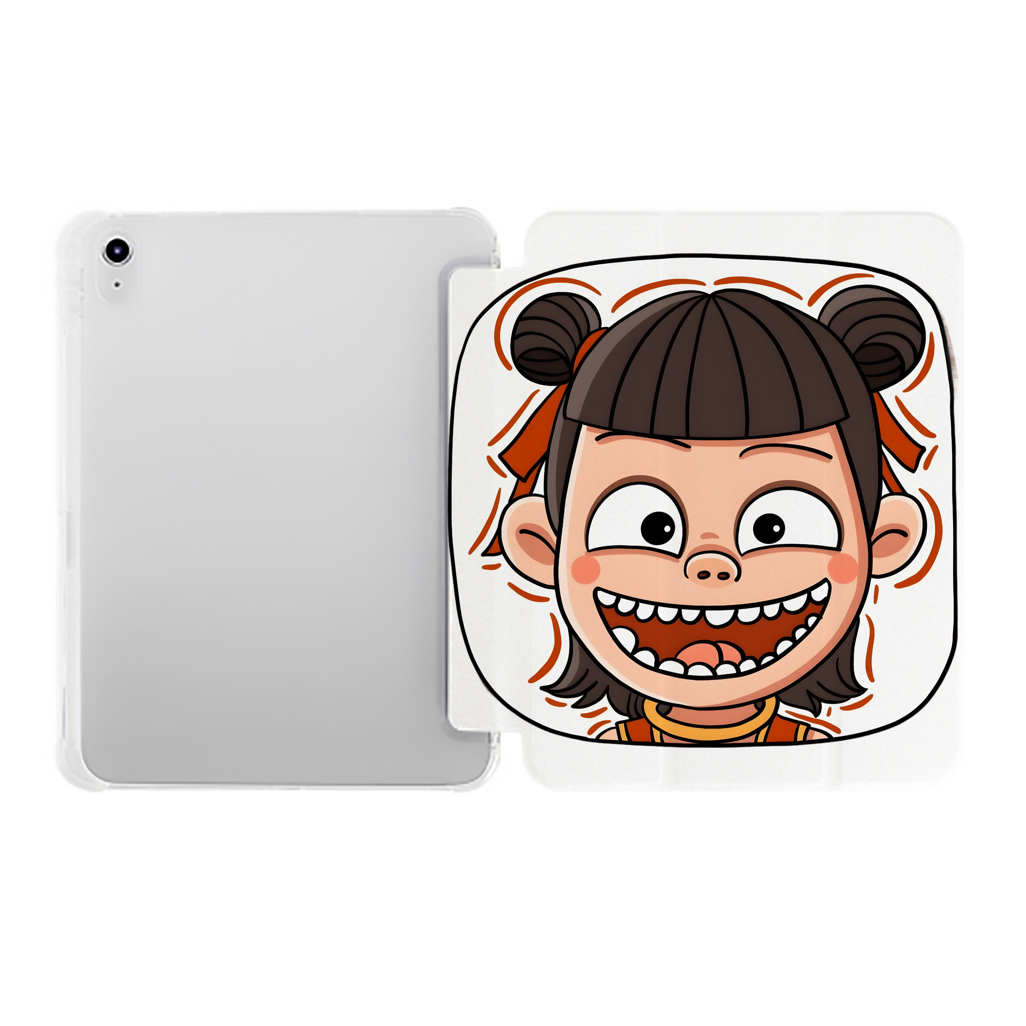 （画像用） Ne Zha 2 ナタ 魔童の大暴れ IPad ケース ペン収納付き 三つ折りスタンド PUレザー×シリコン 対応機種9.5/10.5/10.9インチ